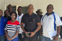 : DBN has pledged a donation of N$1 million for construction of a maternity ward at Rupara Health Centre. Pictured: Jerome Mutumba, DBN Head of Marketing and Corporate Communication (centre) and stakeholders in the Rupara Health Centre.